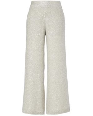 Brunello Cucinelli Sequined Wide-Leg Pants - Gray