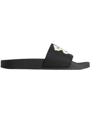 Balenciaga Bb Logo Pool Slide Sandals - Black