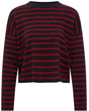 Moncler Striped Wool Sweater - Red