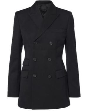 Nili Lotan Noah Double-Breasted Virgin Wool Blazer - Black