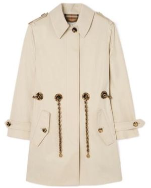 Burberry Short Gabardine Stonehaven Car Coat - Natural