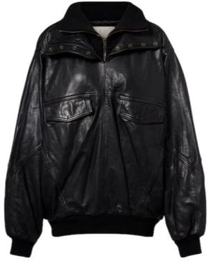 Isabel Marant Dorry Oversized Leather Jacket - Black