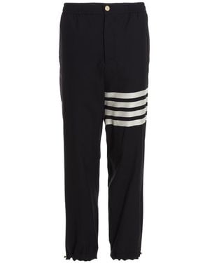 Thom Browne Bar Straight Leg Trousers - Black