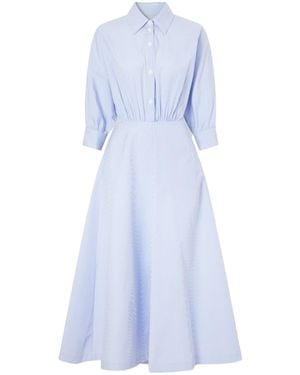 Altuzarra Striped Cotton-Poplin Midi Dress - Blue