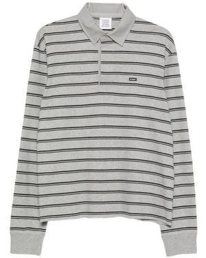 Vetements Horizontal Stripe Pattern Polo Collar - Grey