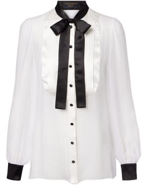 Dolce & Gabbana Sheer Silk Shirt - White