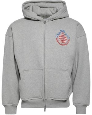 Rhude Automobile Club Zip-Up Hoodie - Gray