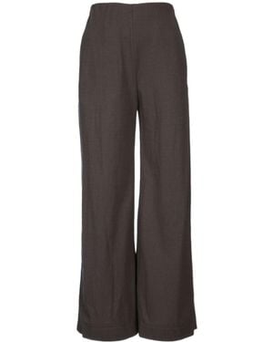 Harris Wharf London Flared Wide-Leg Trousers - Brown