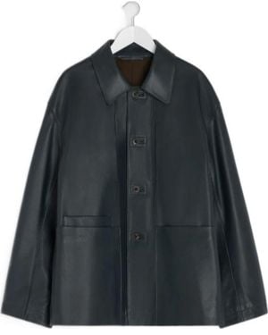 Lemaire Leather Workwear Jacket - Black