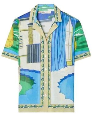 Tory Burch Pool-Print Cotton Shirt - Blue