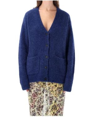 Dries Van Noten V-Neck Button-Up Cardigan - Blue