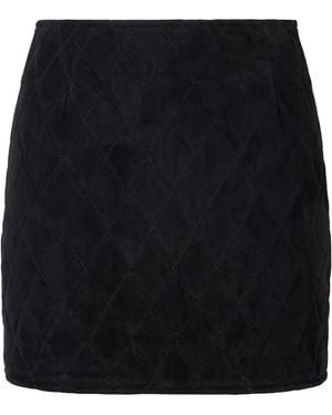 Blazé Milano Viva Coci Quilted Suede Mini Skirt - Black