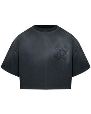 Amiri Logo Detail Cropped Top - Blue