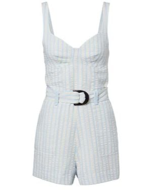 Jonathan Simkhai Striped Cotton-Blend Seersucker Romper - White