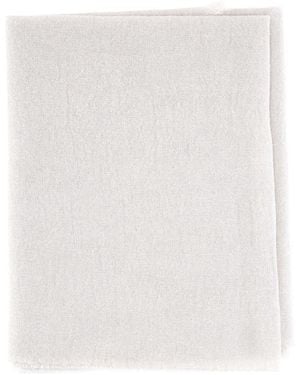 Gran Sasso Fringed Lightweight Scarf - White