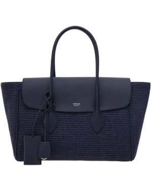 Ferragamo Tote Bag East-West (Xl) - Blue