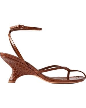 Jonathan Simkhai Croc-Effect Leather Sandals - Brown