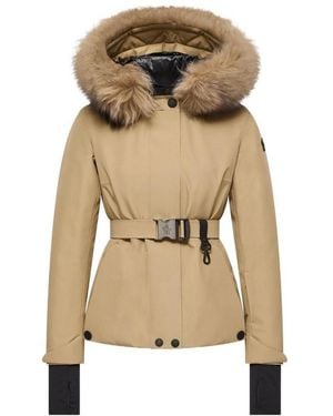 Moncler Laplance Gore-Tex Shearling-Trimmed Hooded Insulated Ski Jacket - Natural