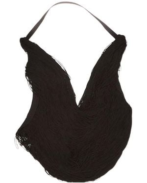 The Attico The Halter Neck Draped Top - Black