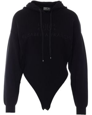Elisabetta Franchi Embroidered Hooded Jumpsuit - Blue