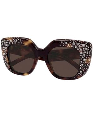 Gucci Eyewear Butterfly Frame Sunglasses - Multicolour