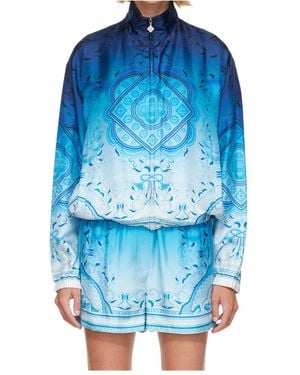 CASABLANCA Gradient Egyptian Rug Silk Track Jacket - Blue