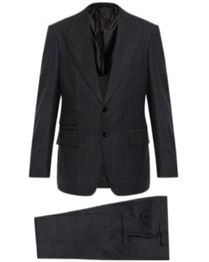 Tom Ford Checked Two-Piece Tailored Suit - Black