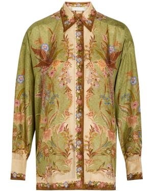 Zimmermann Printed Silk Shirt - Green