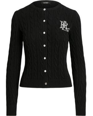 Ralph Lauren Logo-Embroidered Cardigan - Black