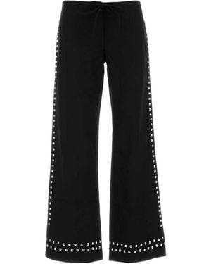 GIMAGUAS Delya Studded Wide-Leg Trousers - Black