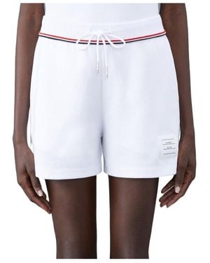 Thom Browne Logo Patch Drawstring Shorts - White