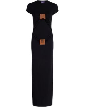 Jean Paul Gaultier Cut-Out Logo Maxi Dress - Black