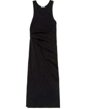 AURALEE Ruched Knit Dress - Black