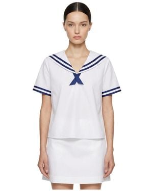 Marissa Chiara Tie-Back T-Shirt - Blue
