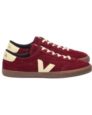 Veja Logo Patch Lace-Up Trainers - Red
