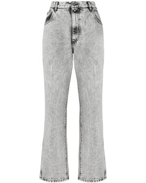 Missoni Acid-Wash Logo-Plaque Jeans - Grey
