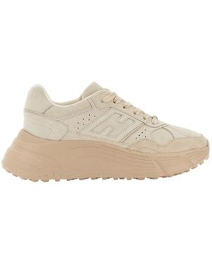 Hogan Round-Toe Sneakers - Natural