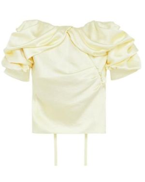 McQueen Draped Off-The-Shoulder Top - Yellow