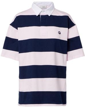 Coperni Striped Cotton Polo Shirt - Blue