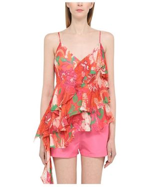 MSGM Lotus Leaf Blouse - Red