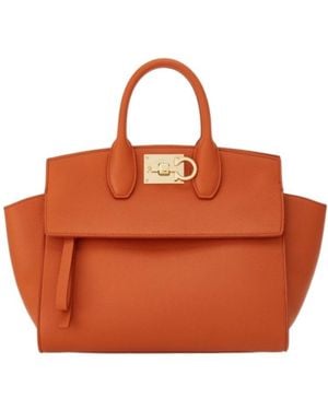Ferragamo Studio Soft Logo Shoulder Bag - Orange