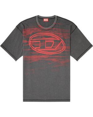 DIESEL Oval-D Crewneck T-Shirt - Grey