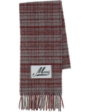 Marni Fringed Scarf - Purple