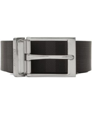 Burberry Reversible Check Belt - White
