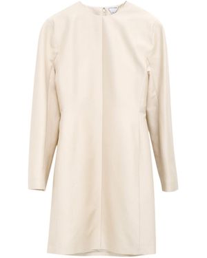 Bottega Veneta Long Sleeve Mini Dress - Natural