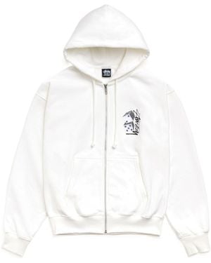 Stussy Stüssy Dice-Print Zip Hoodie - White