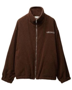 Versace Terry Jacquard Zipped Sweatshirt - Brown