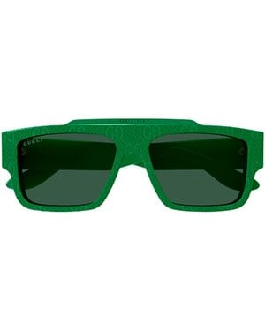 Gucci Eyewear Rectangular Frame Sunglasses - Green