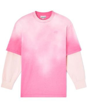 Ganni Layered Sleeve T-Shirt - Pink