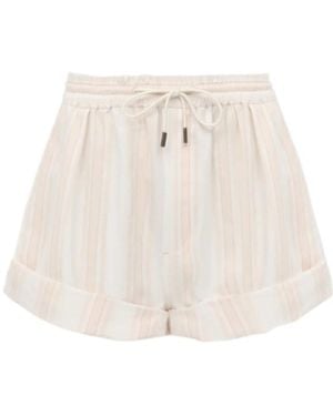 パンツ Chloe BERMUDA (CH25SDS02158) CHLOÉ Two-tone Denim Bermuda Shorts Chloe
